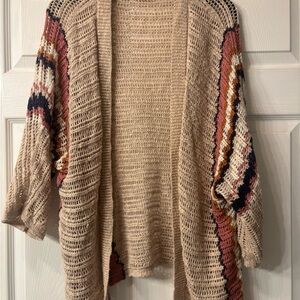 Maurice’s Cozy Beige and Multicolor Open Knit Sweater
